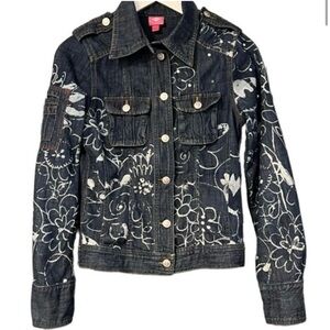 Oilily Floral Patterned Jean Jacket Size XS (4) 34